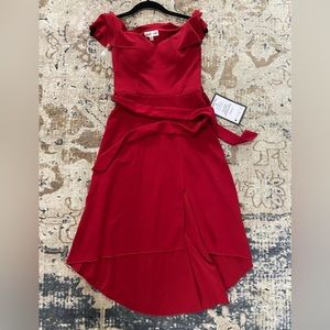 Macy’s red high low dress